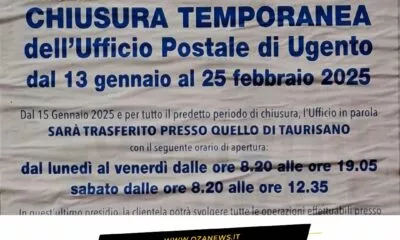 Chiusura Temporanea Dellufficio Postale Di Ugento