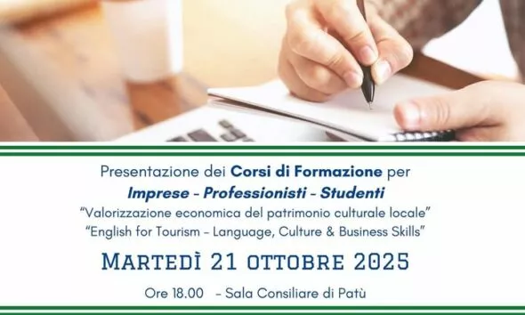 Corsi gratuiti a Patù per cultura e turismo nel Salento